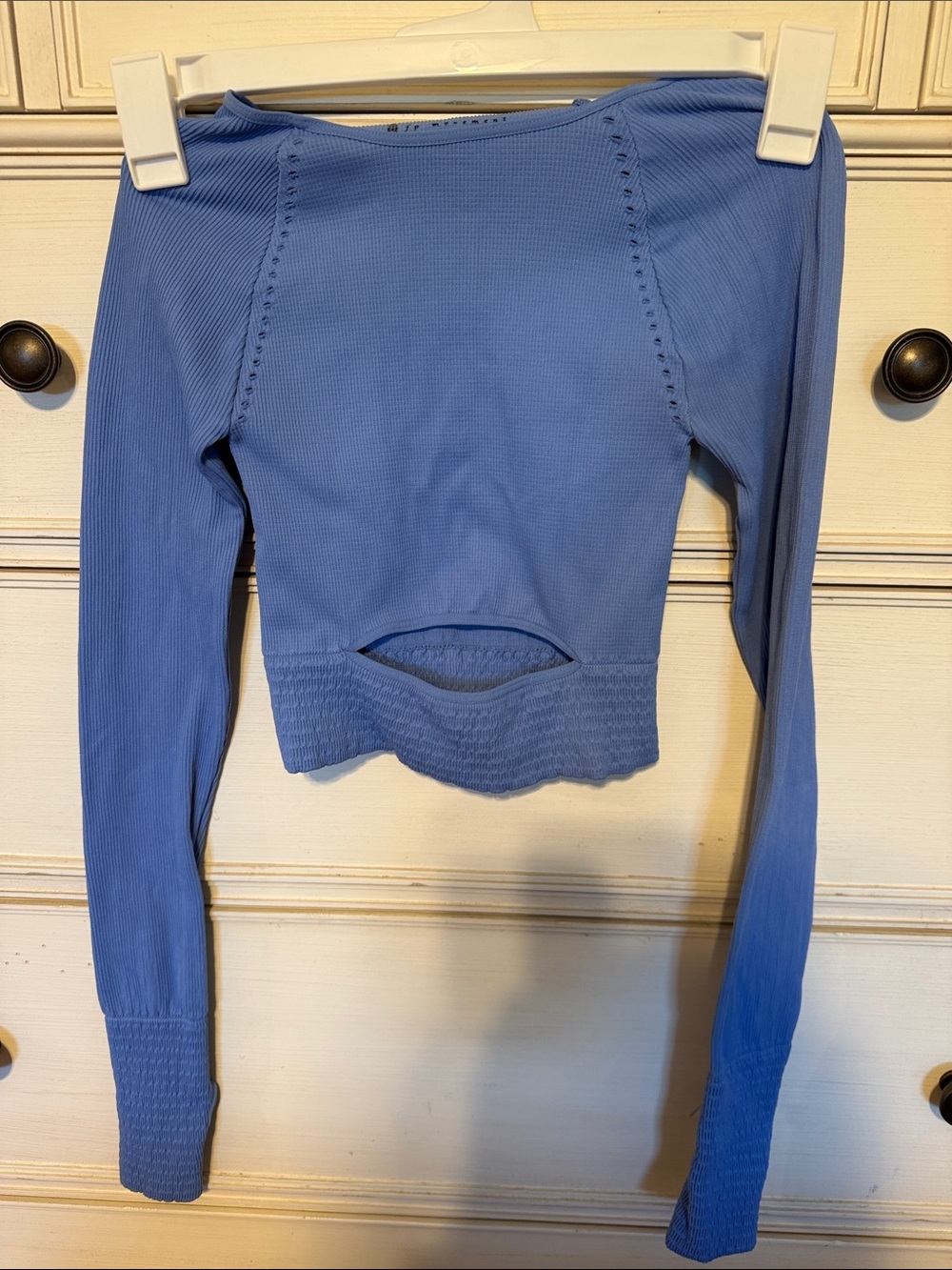 FP Movement by Free People Periwinkle Blue Long Sleeve Cropped Top